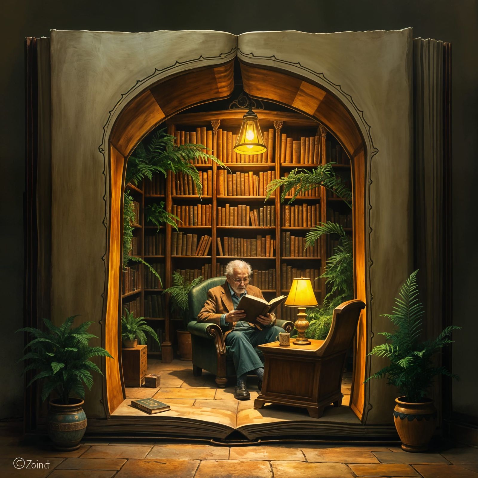 Secret Library Hidden Inside Antique Book