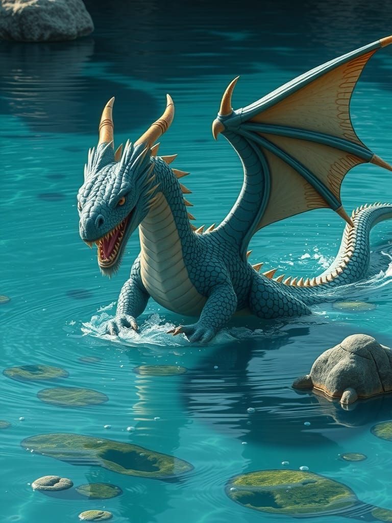 Dragon Sinking Deep into Lagoon
