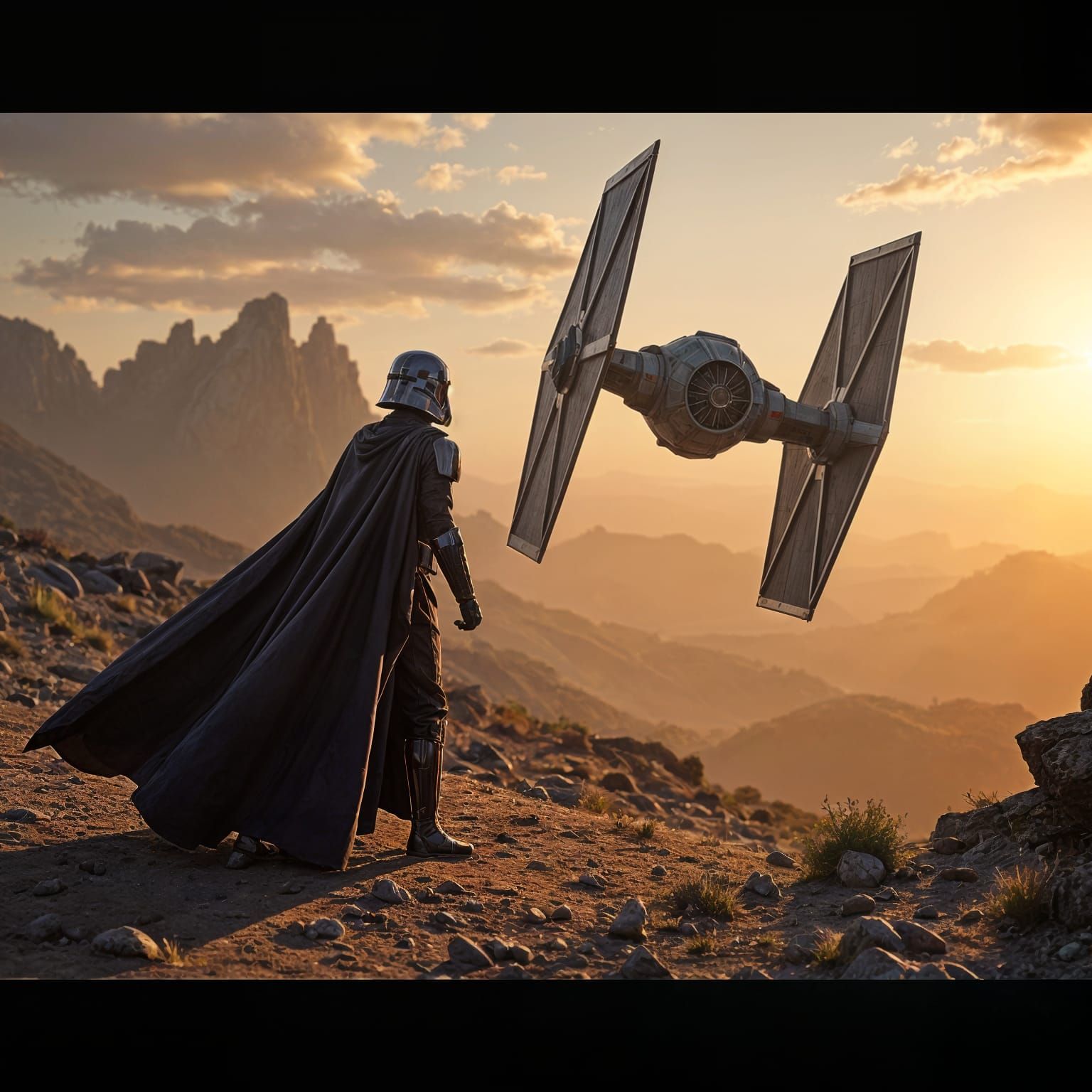 Star Wars Space Battle with Tie Fighters and X-Wings