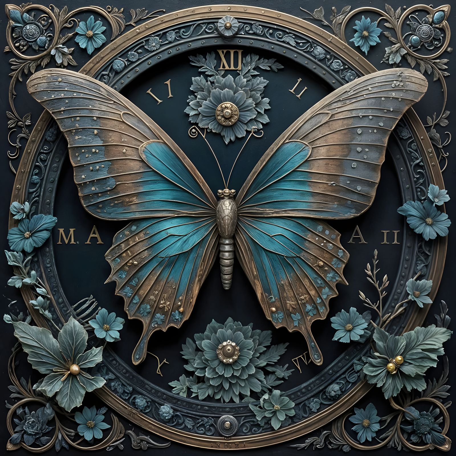 Corroded Metal Butterfly in Hyperdetail