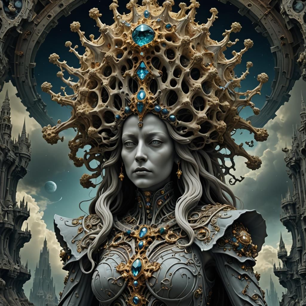 Apocalyptic Colossus Portrait in Kabbalistic Style