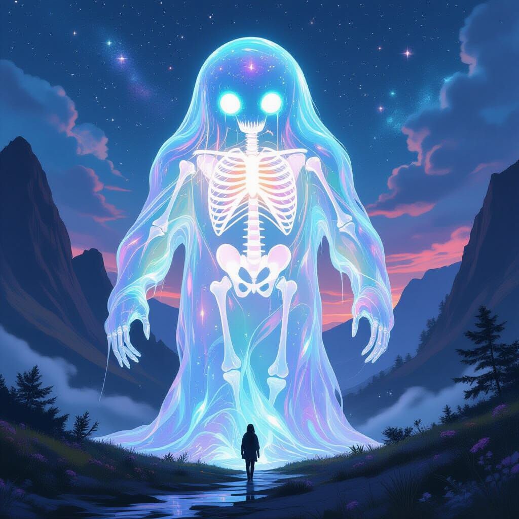 Iridescent Slime Giant in Surreal Digital Art