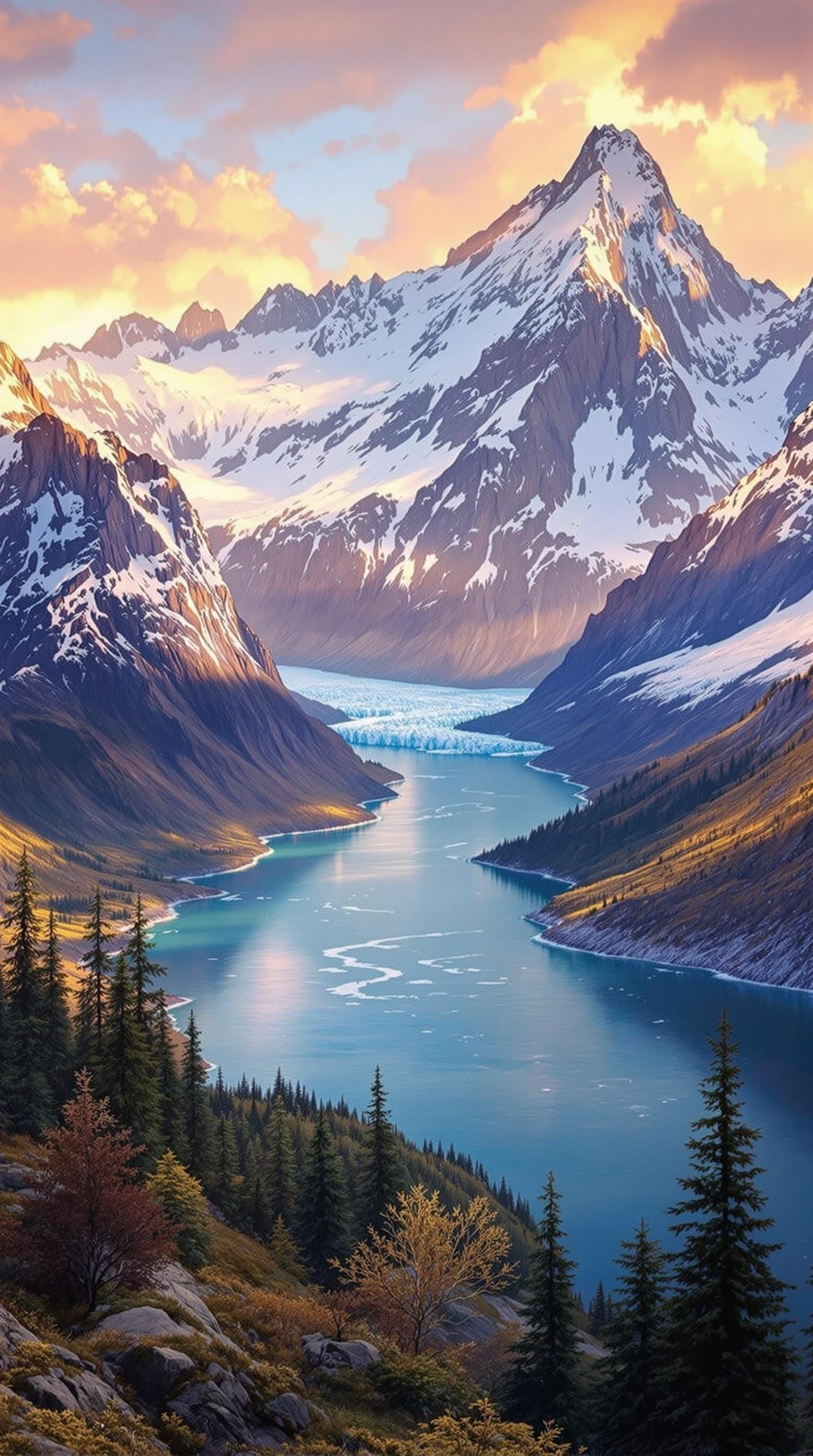 Alaska in All Its Glory, in a Romantic Landscape Style