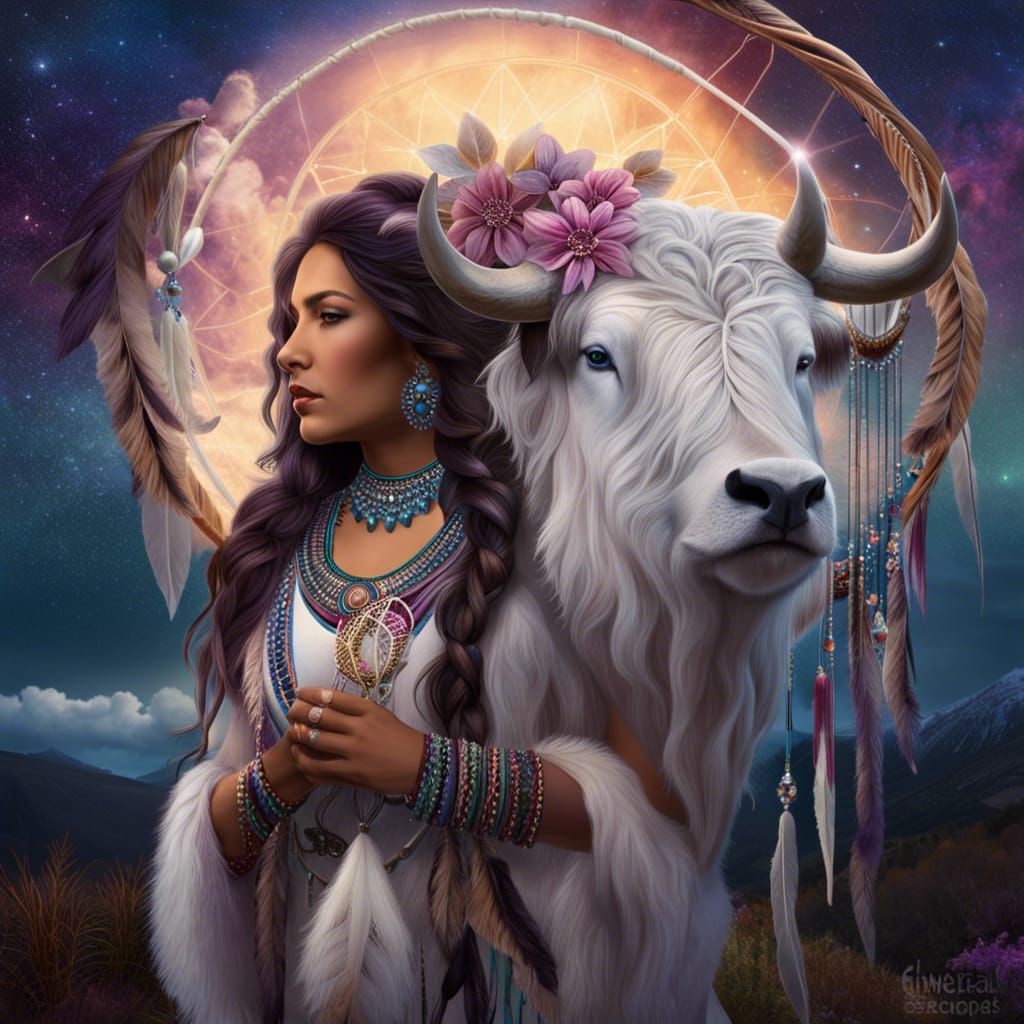 Mystical Dreamcatcher Guardian in Cosmic Moonlight