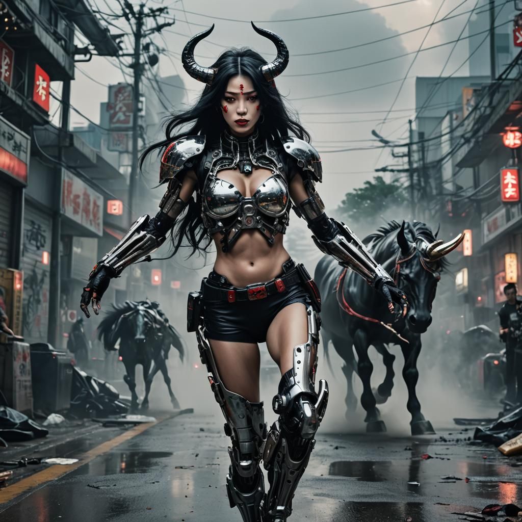 Epic Cyborg Creature Parachuting: Hyperrealistic Digital Art