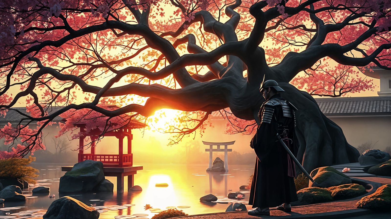 Samurai in Dark Fantasy Japan: Hyperdetailed Concept Art