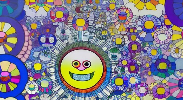 Kaleidoscopic Garden in Takashi Murakami Style