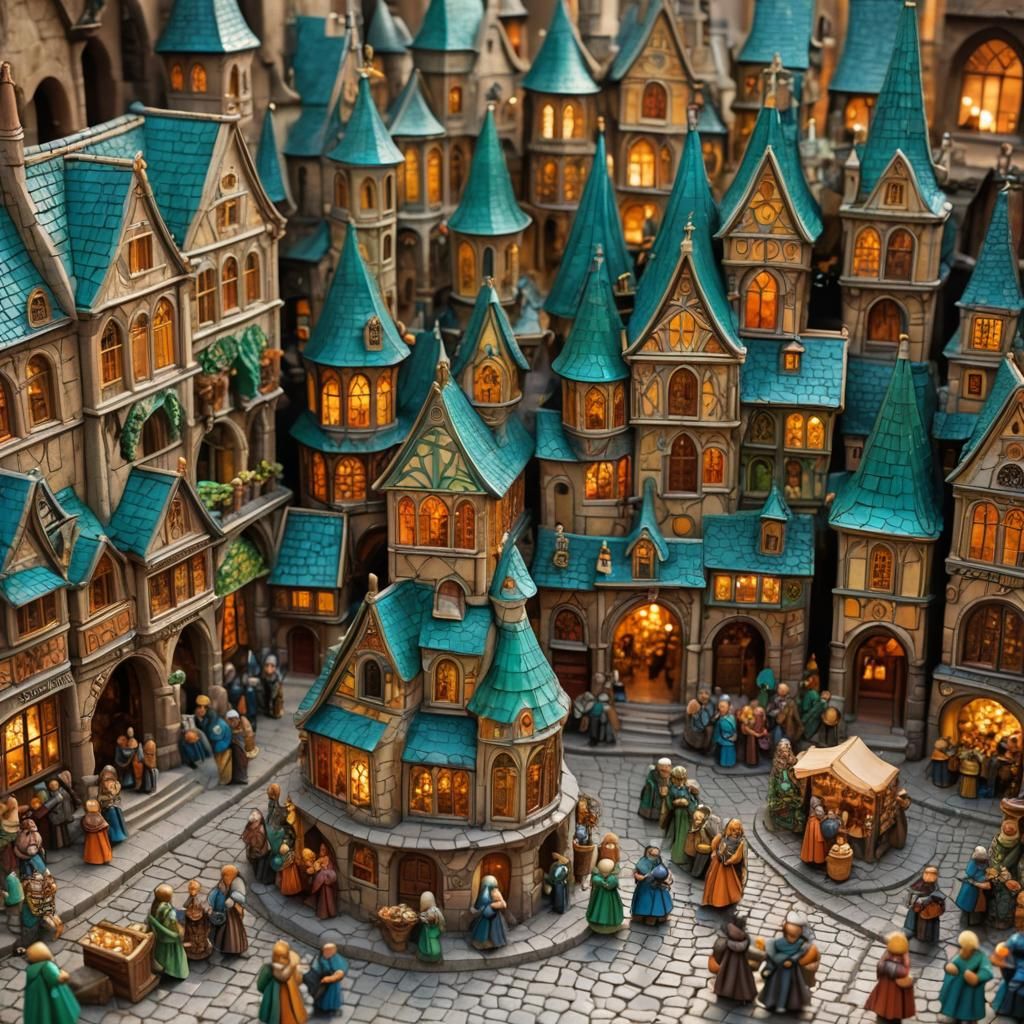 Medieval town model