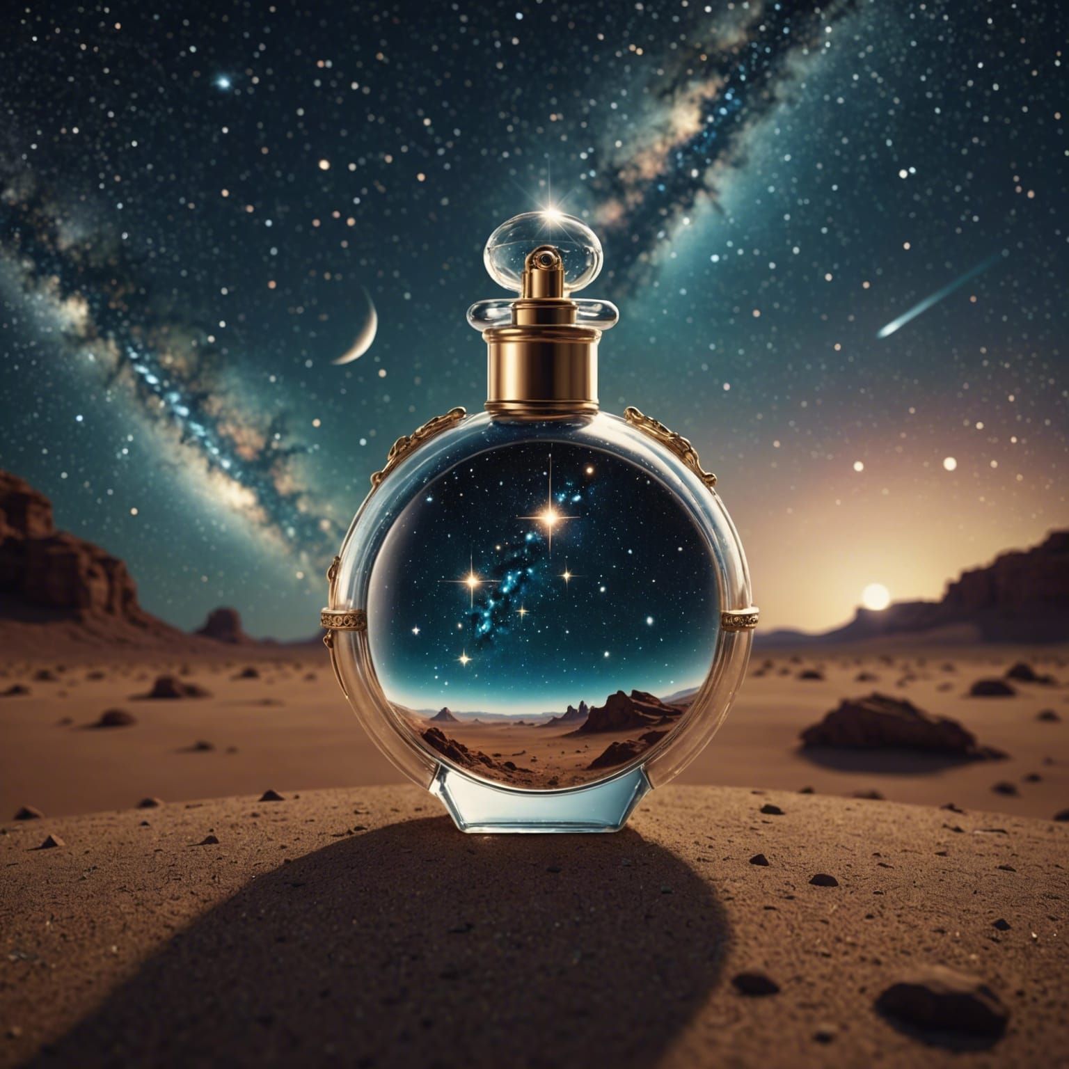 Nebula Perfume Bottle in Open Space