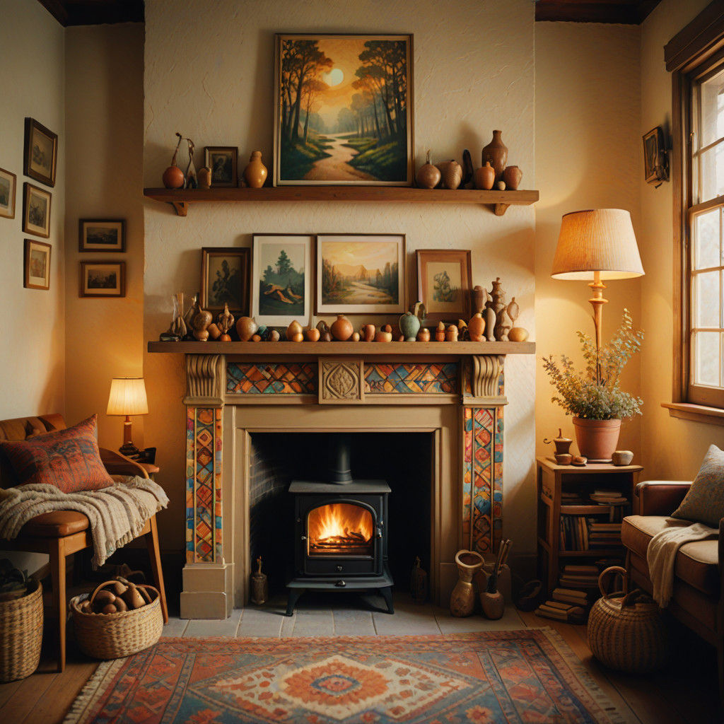 Warm and Golden Arts and Crafts Haven with Soft Focus