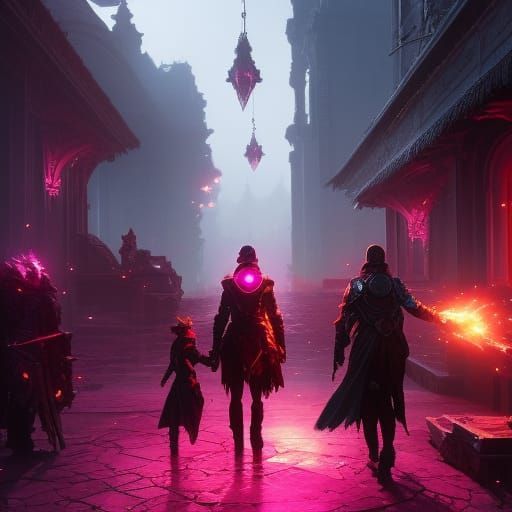 Fantasy Family Portrait in Ethereal Lighting