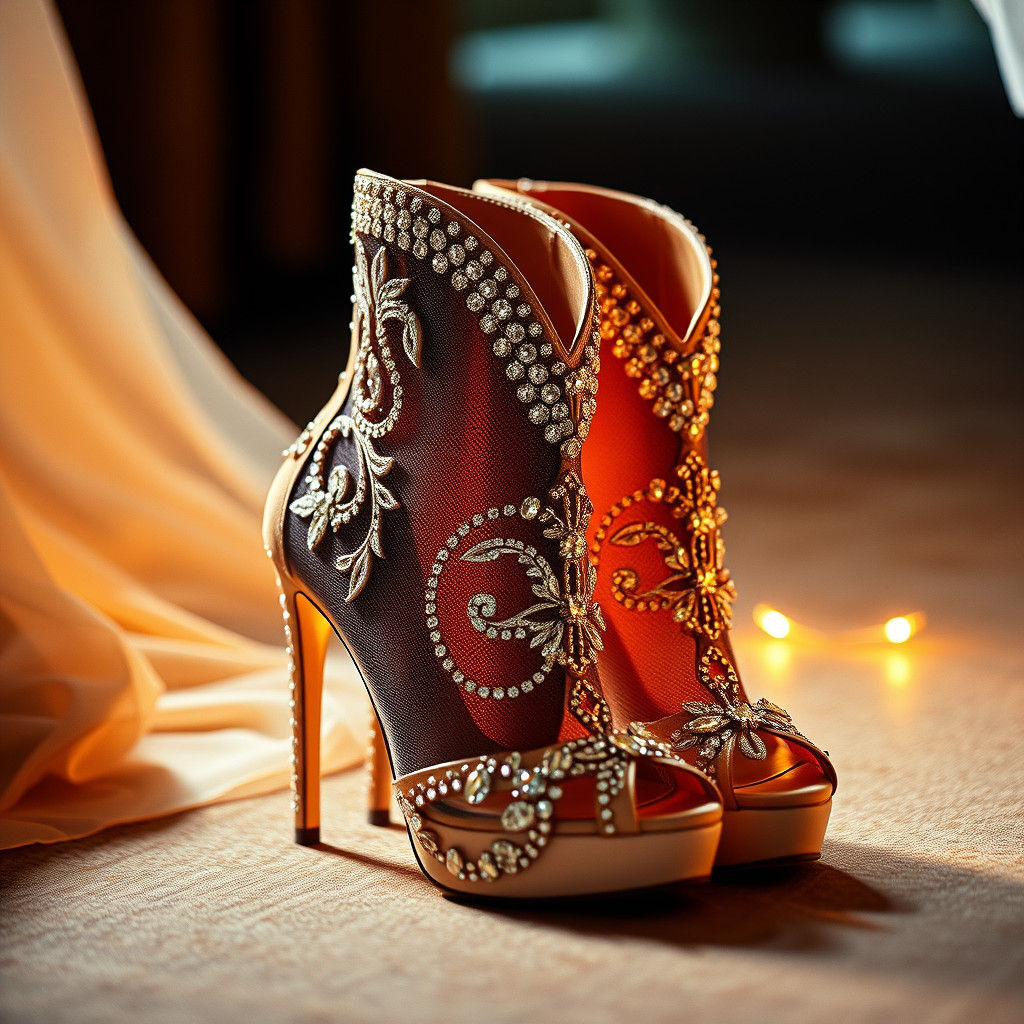 Diamond Rhinestone Heels in Bridal Magazine Advertisement