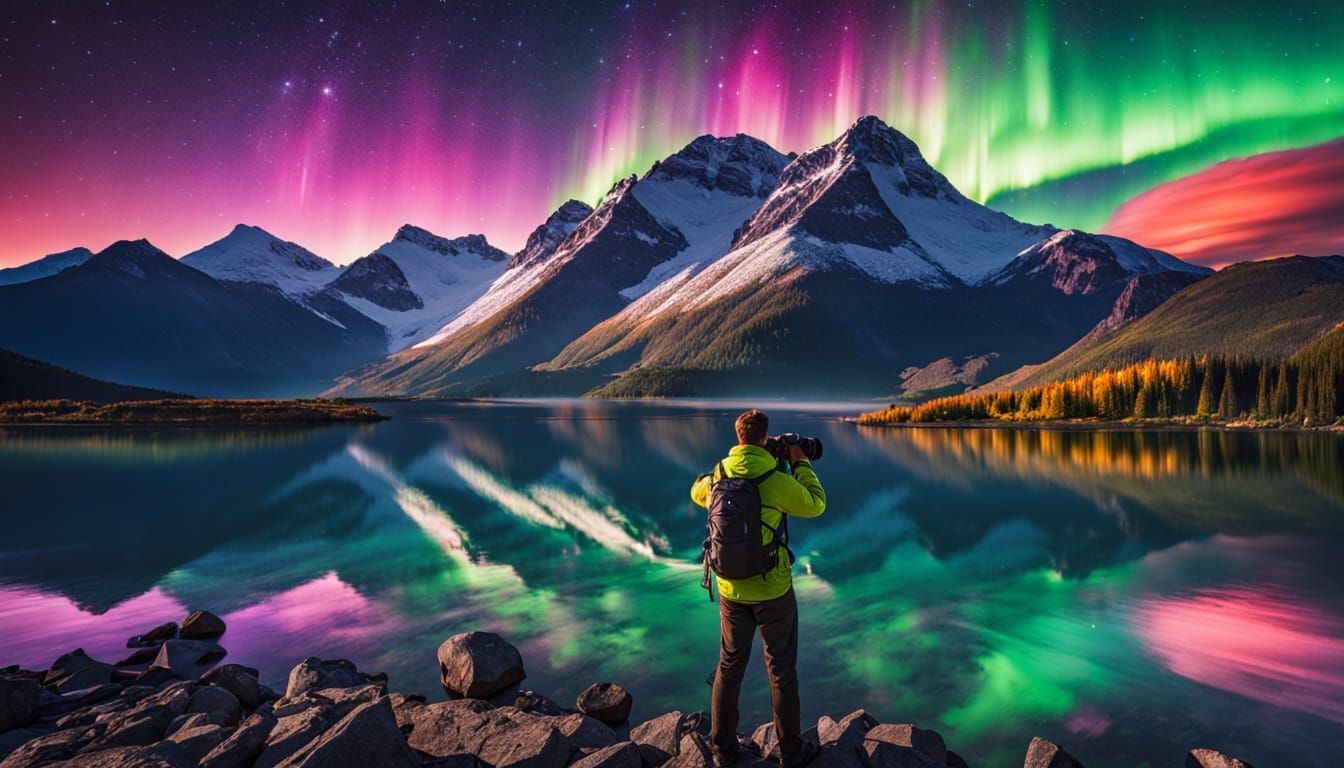 Nature Photographer Captures Aurora Over Mountain Lake