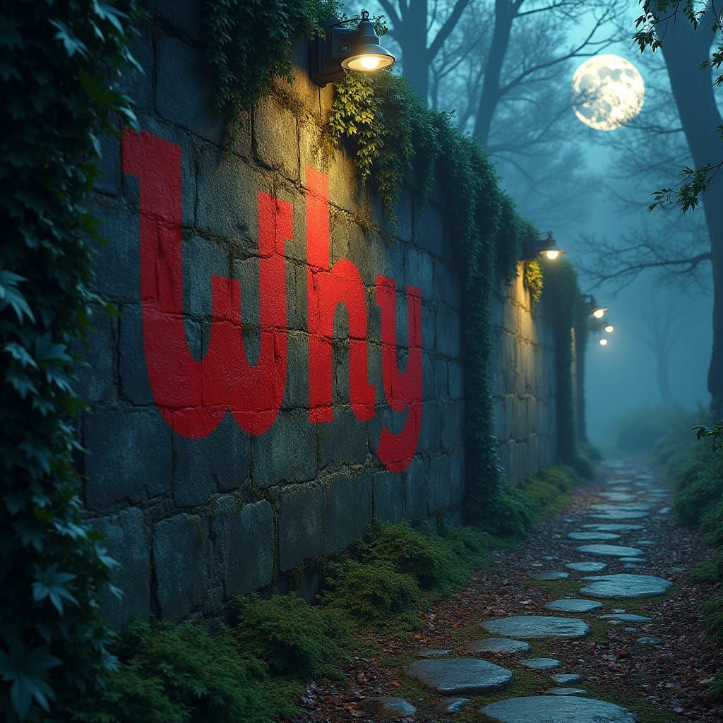 Ancient Wall Shrouded in Mystery and Graffiti