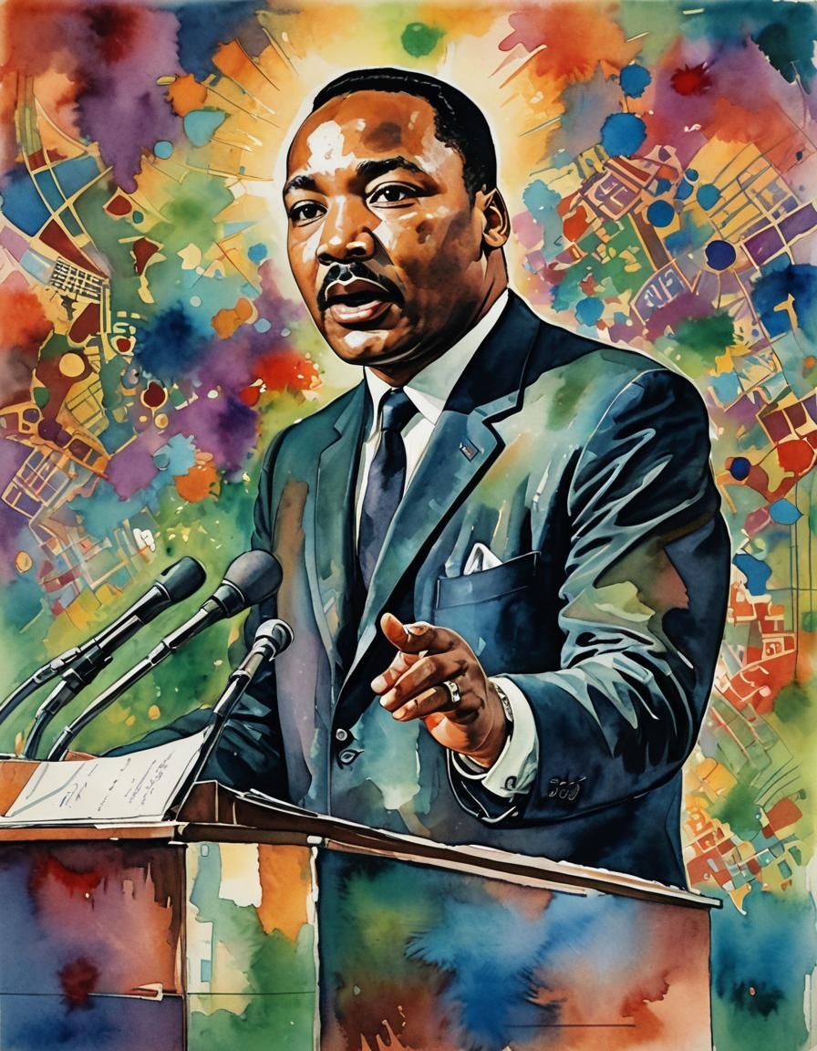 Martin Luther King Jr. Watercolor Portrait