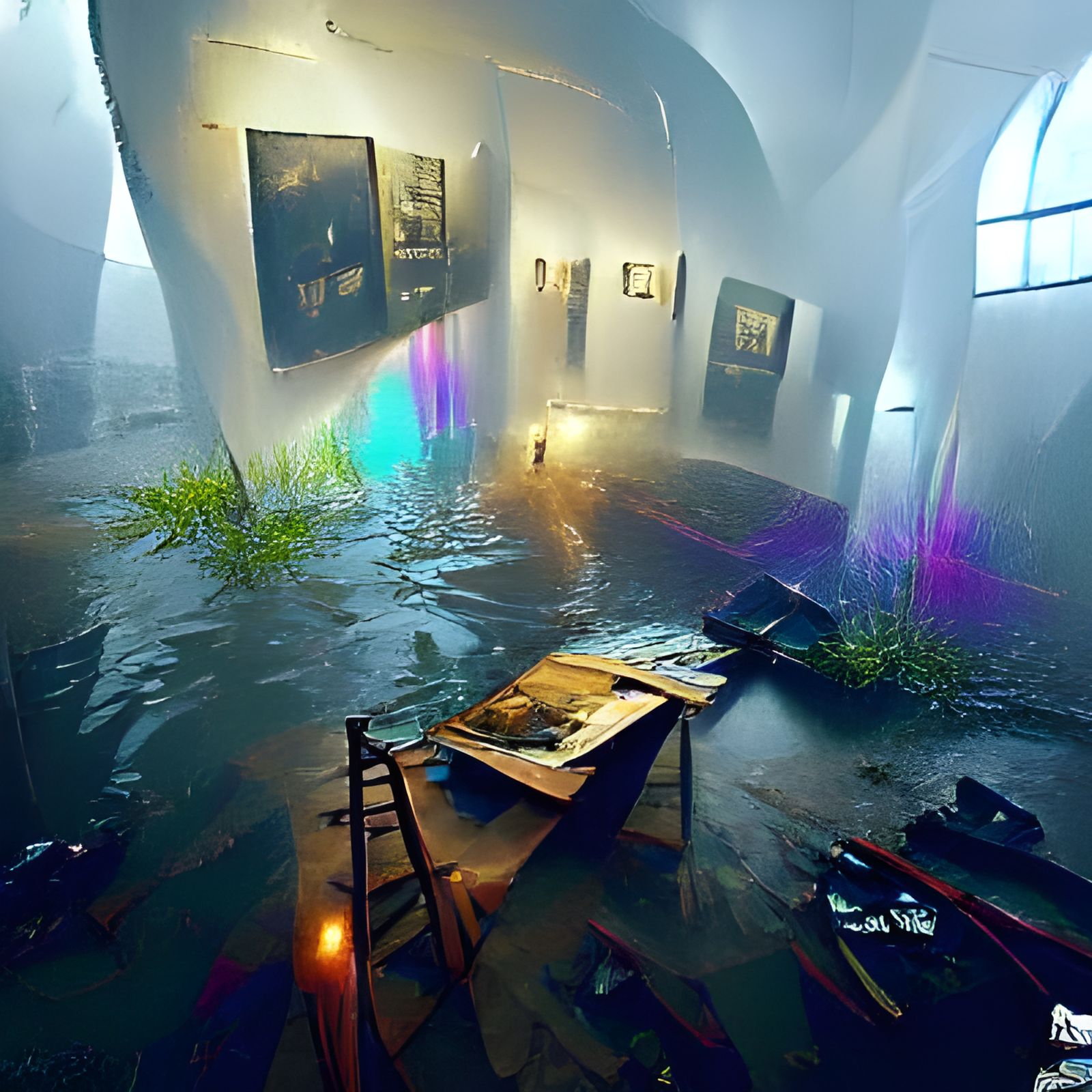 Flooded Art Museum: Iridescent Concept Art