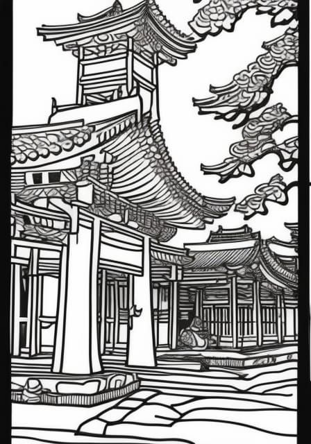 Kumano Nachi Taisho Temple - Adult Travel Coloring Book