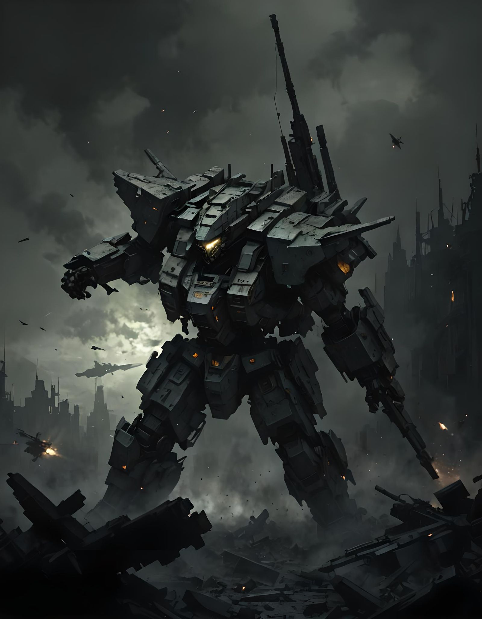 Armored Core Horror in Gustave Doré Style