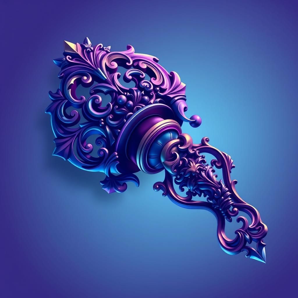 This toothed tumbler key's design is done in a regal theme a...