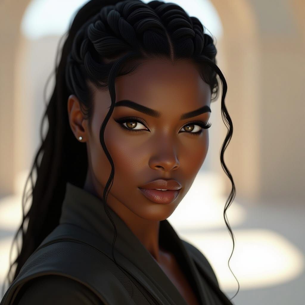 Brooding Black Jedi in Bright Morning Light