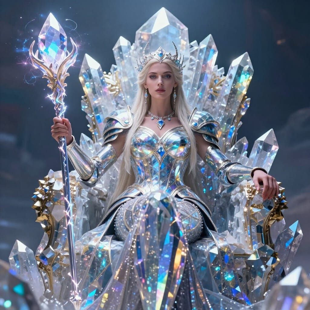 Sigrid, Goddess of Crystal, in Epic Fantasy Style