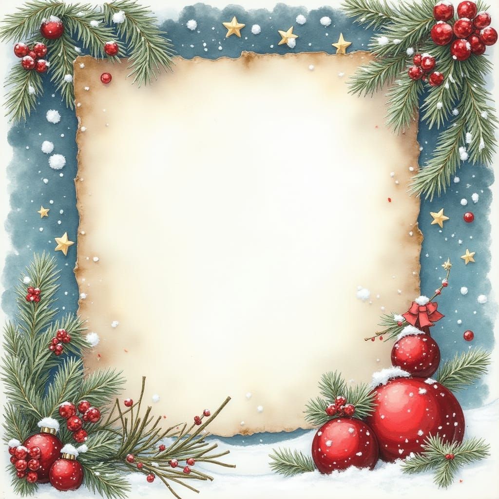 Festive Snowy Christmas Scrapbook Page with Alcohol Ink Text...