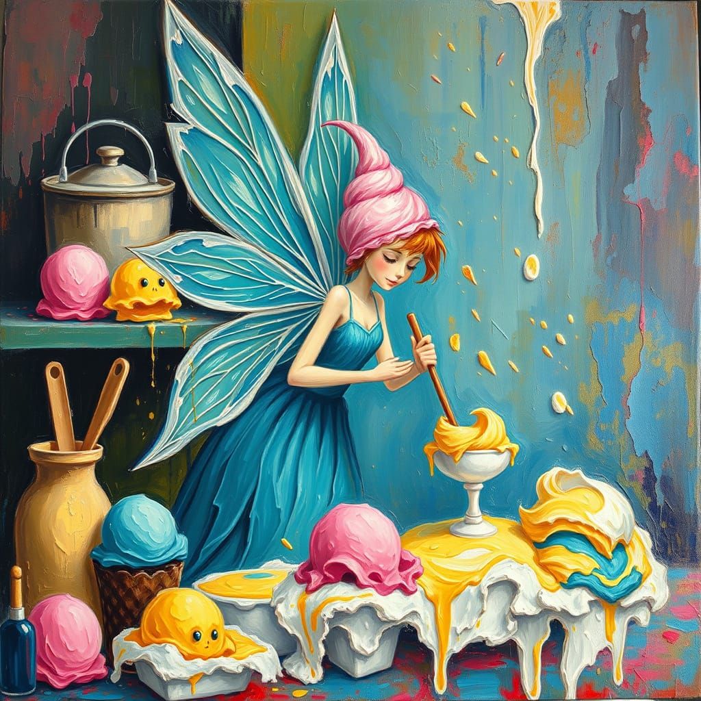 Fairy Ice Cream Maker in Expressionist Style