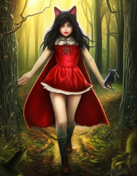 Little Red Riding Hood in Australian Tonalism Style