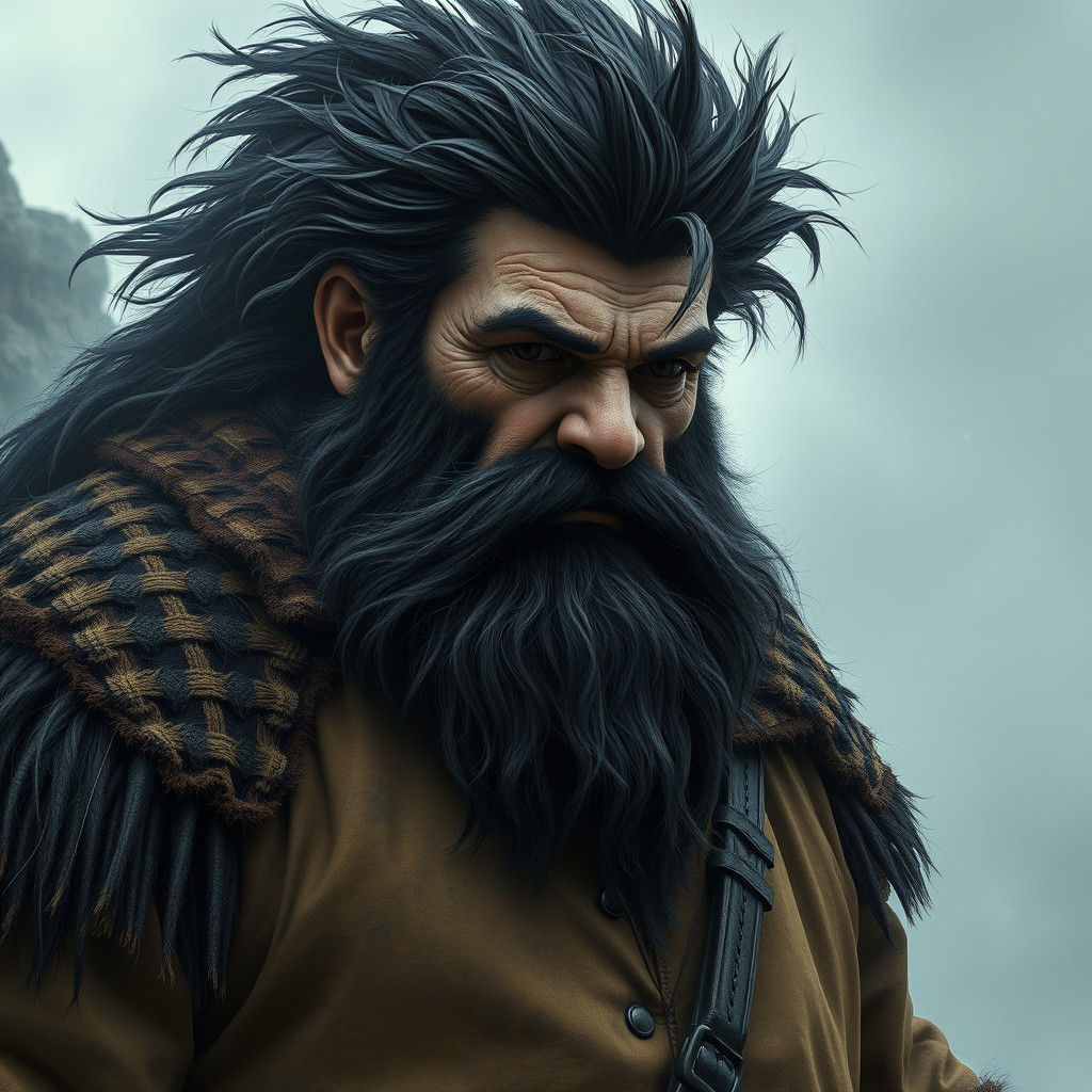 Mystical Giant in Fantasy Realm, Digital Matte Painting