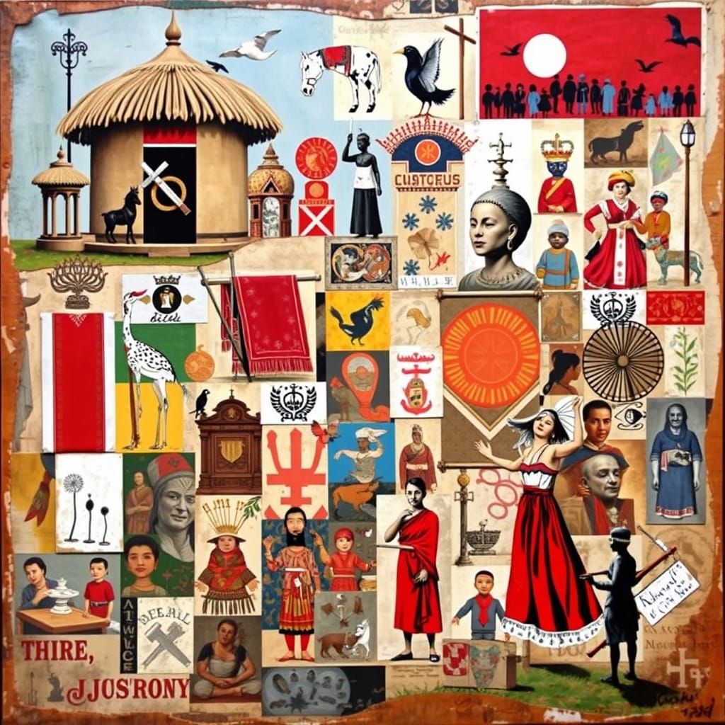 Multicultural Art Mosaic in Mixed Media