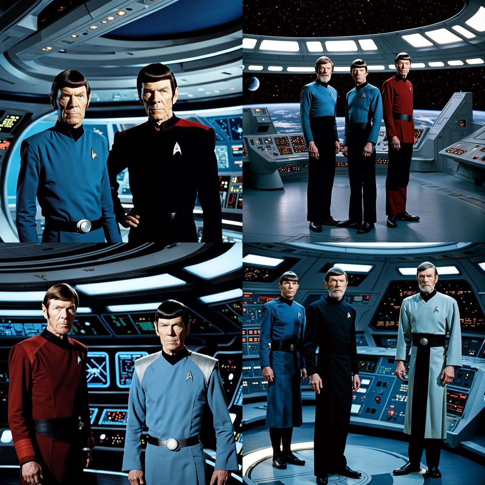 Obi-Wan and Spock on the Star Trek Enterprise