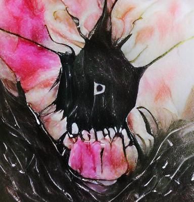 Gothic Scene in Watercolor Style