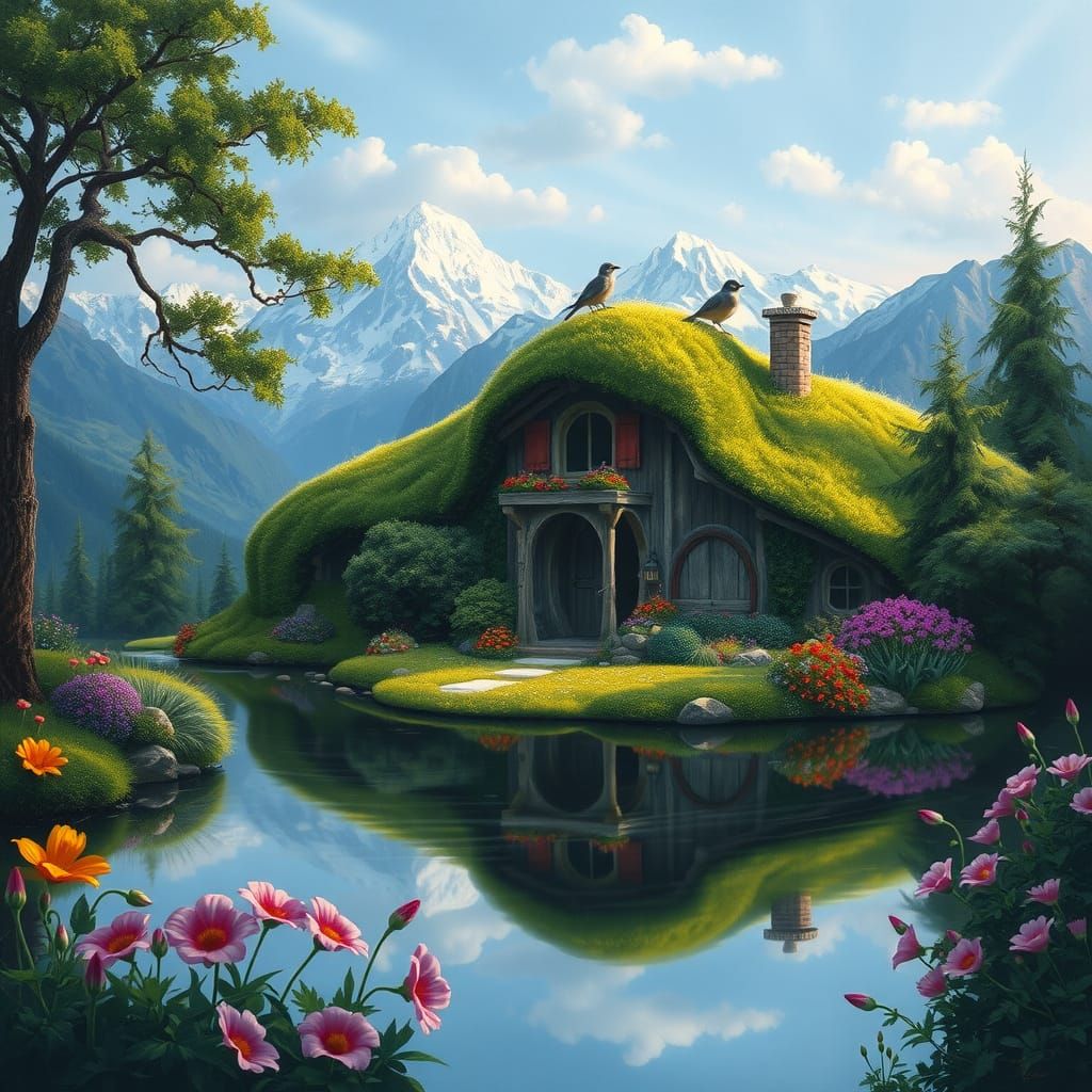 Whimsical Hobbit House Amidst Nature's Serenity