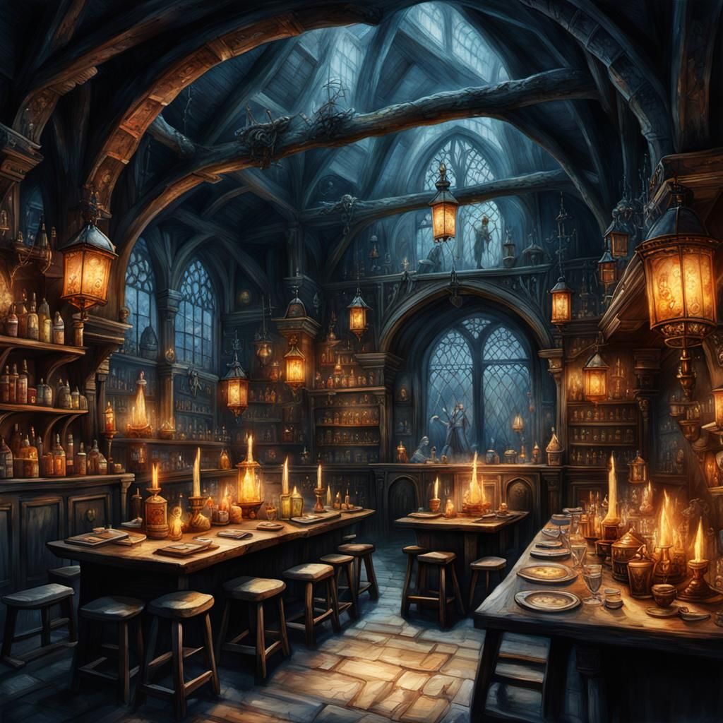 Dark medieval tavern