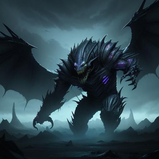 Alien Monster Battle in a Sci-Fi Landscape