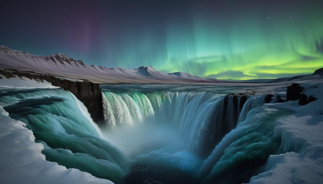 Endless Iridescent Waterfall at World's Edge