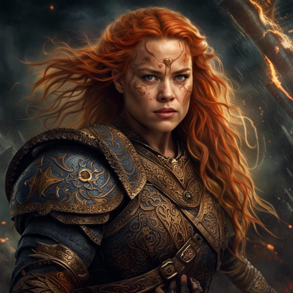 Heroic Female Dwarf Warrior Concept Art