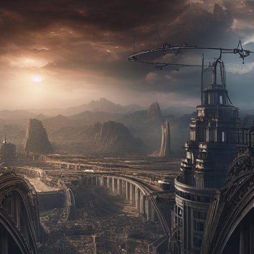 Futuristic Cable Girl on Technology Planet