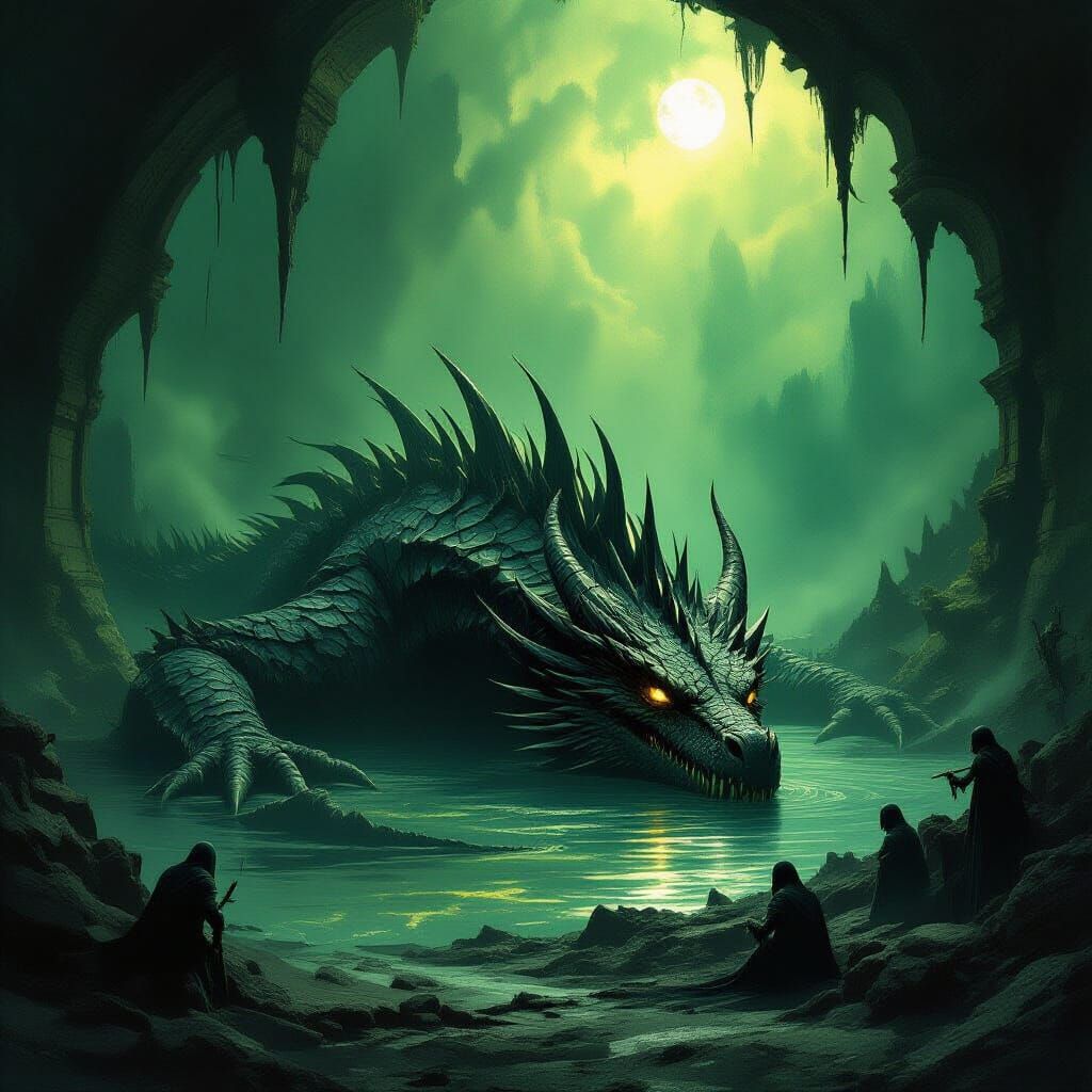 Ancient Black Dragon Slumbers in Sunken Mausoleum