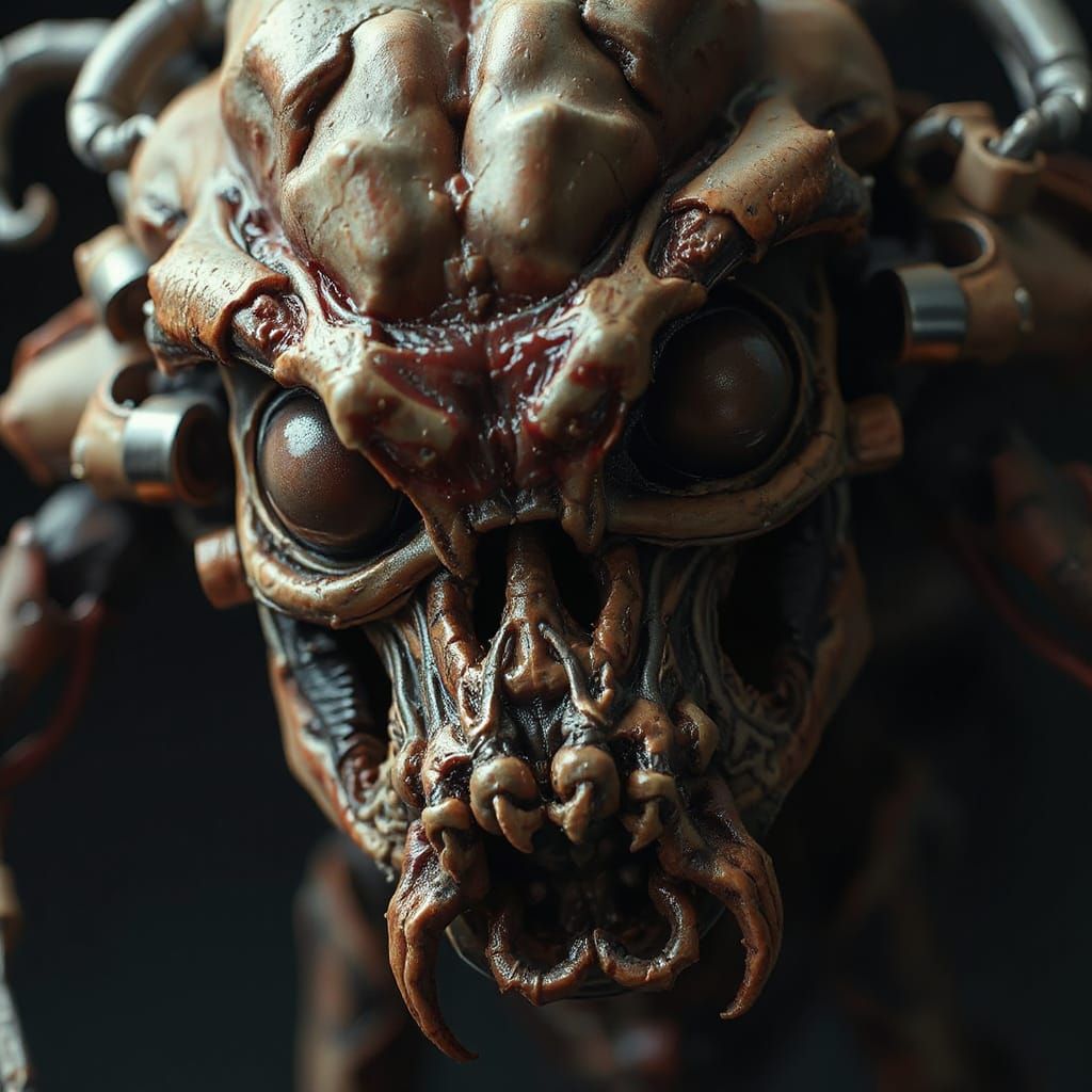 Biomechanical Monstrosity in Dark Surrealist Style