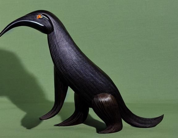 Ashanti Ebony Carving of Realistic Anteater