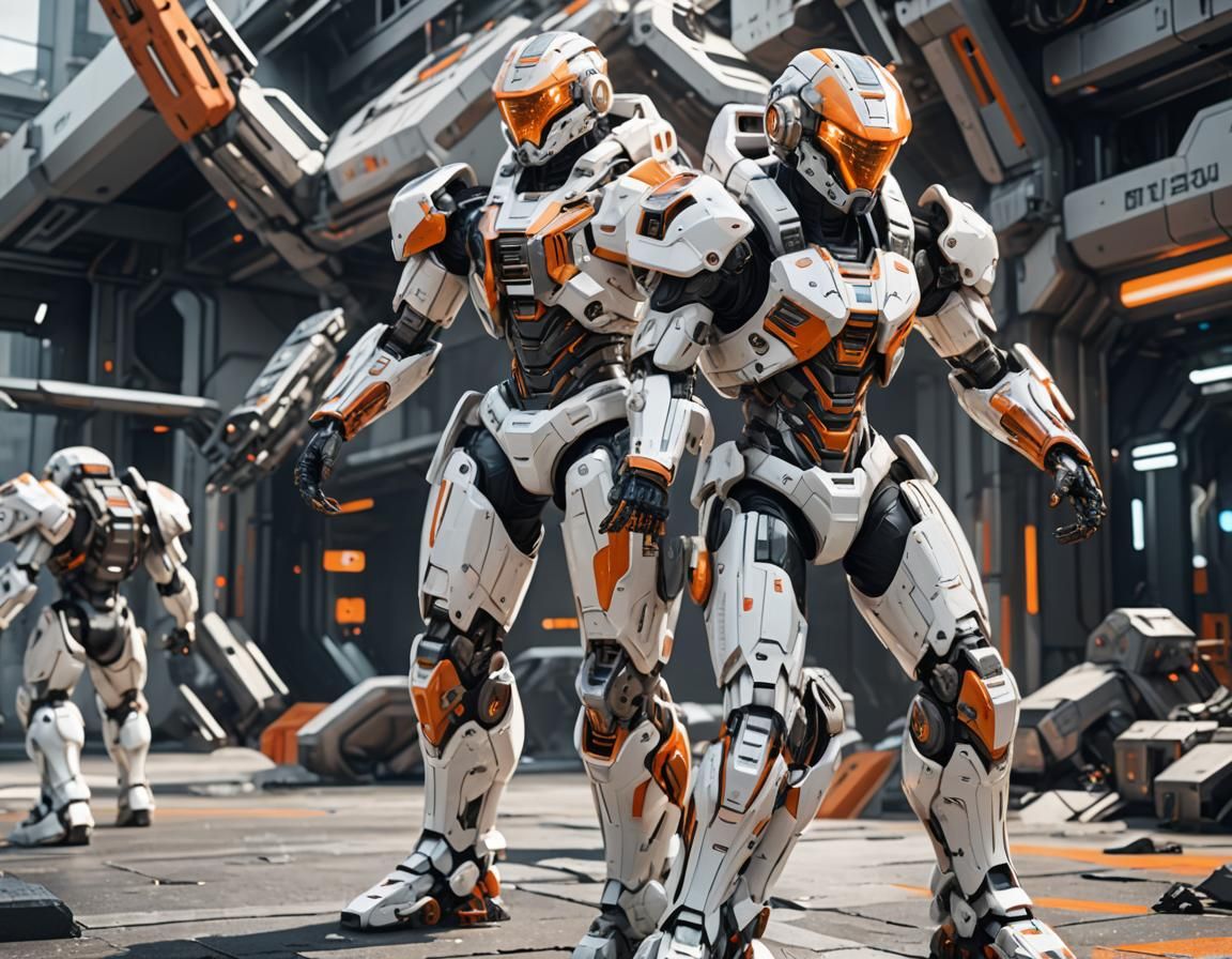 Futuristic Armored Techwear in Sci-Fi Scene