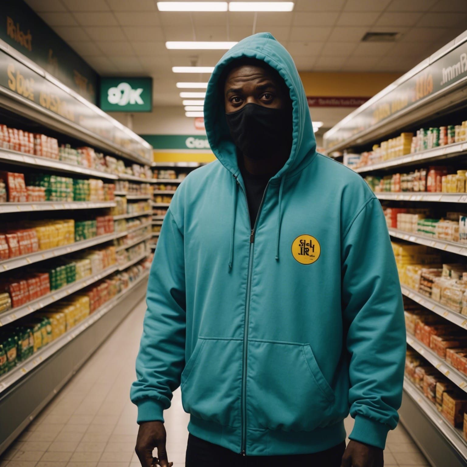 Ghostface in Supermarket: Liminal Space in 8k