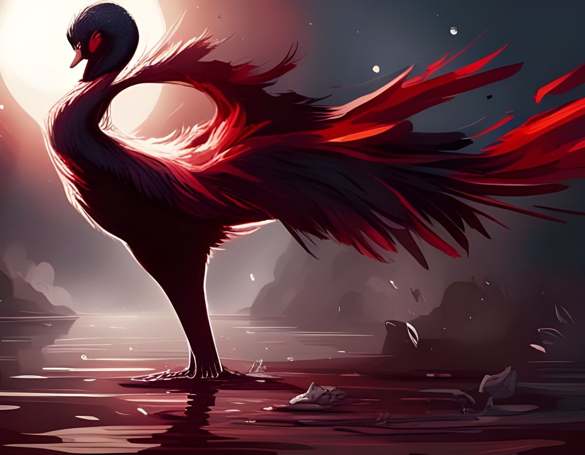 A bird is loosing his wings in the storm.