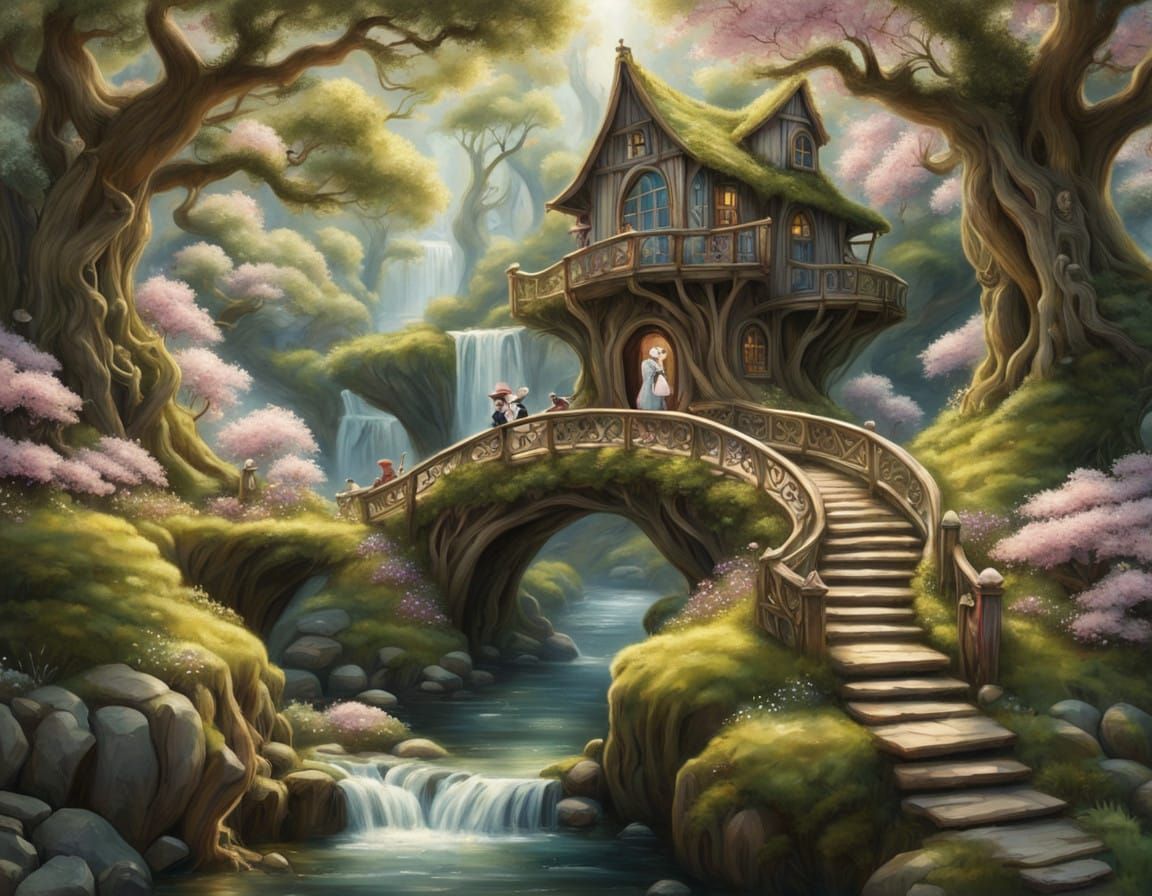 Miniature Mouse Realm inside an Ancient Tree-Stump