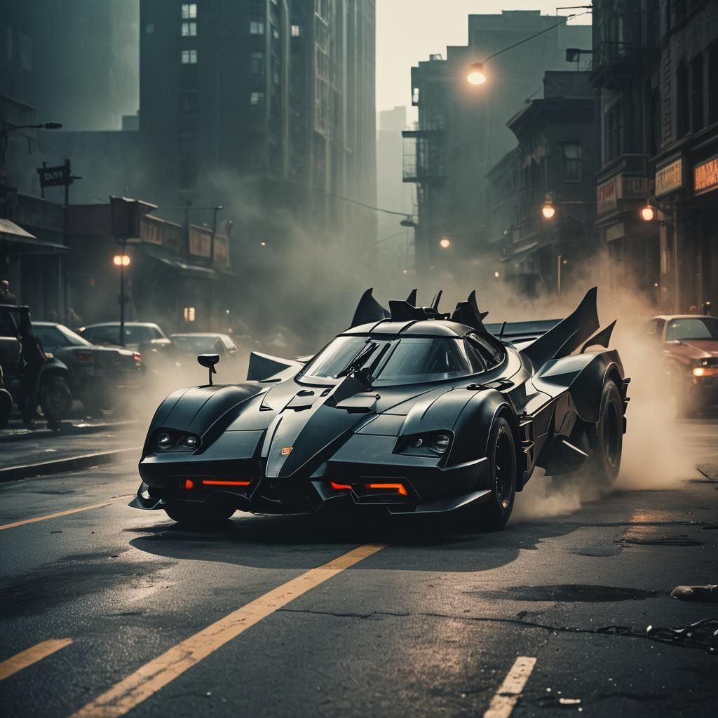 Cinematic Batmobile Film Still