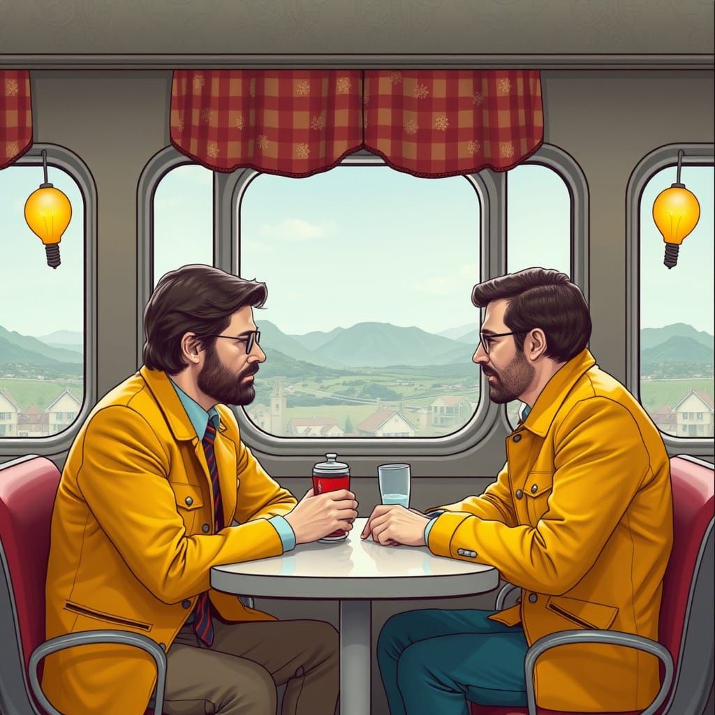 Whimsical Scene in Wes Anderson Style
