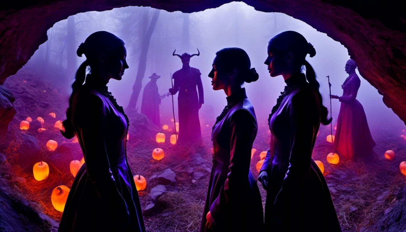 Haunted Vanitas Landscape with Shadowy Figures