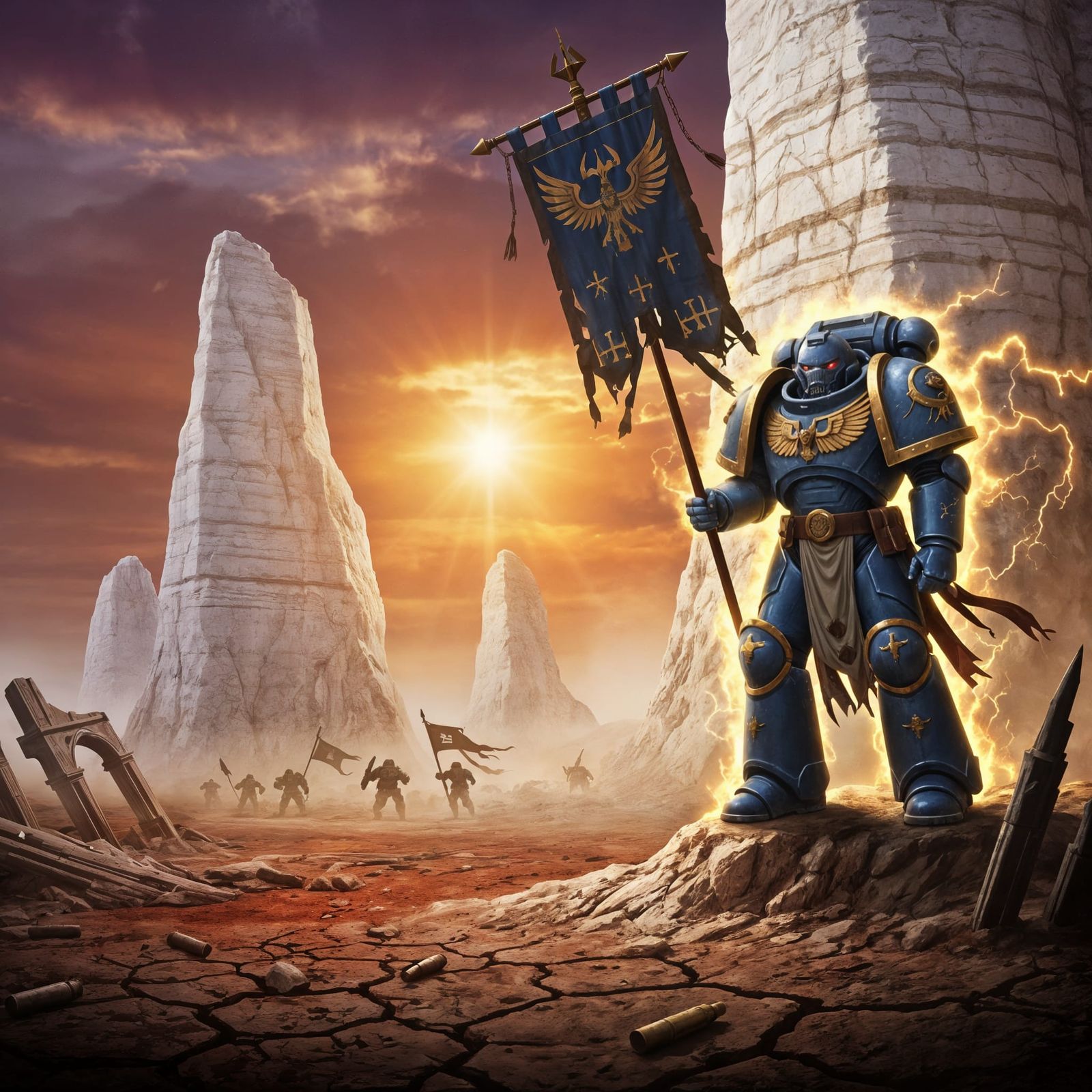 Space Marine Stands Defiant on Alien World