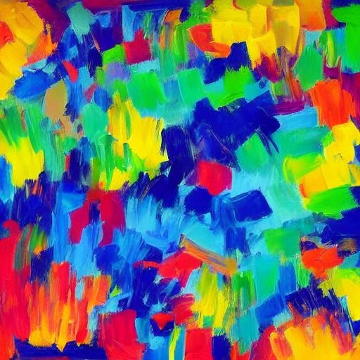 Vibrant Explosion of Colors in Expressionist Impasto Paintin...